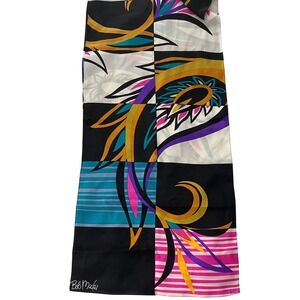 Vintage Bob Mackie Silk Scarf Bold Abstract Graphic‎ Wearable Art 68 x14